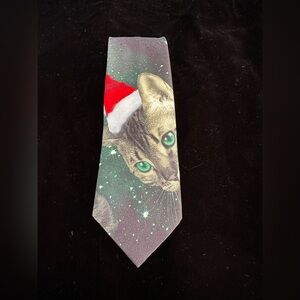 Life of the Party Black Space Christmas Cats Tie